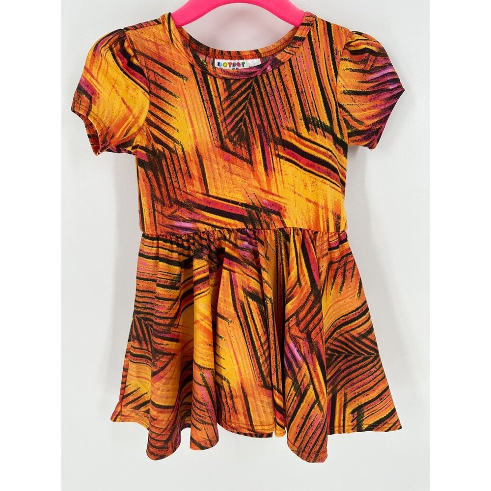 Dotdotsmile Girls Dress Size 6/12 Months Orange Red and Black Print New with Tag
